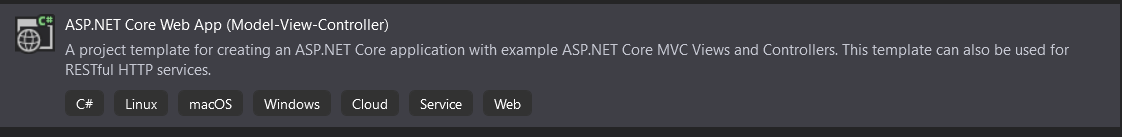 Asp.NET Core Web App (Model-View-Controller)