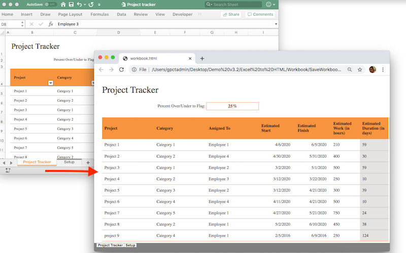 Export Excel Spreadsheets and Excel Range to HTML using GrapeCity Documents for Excel Java v3.2