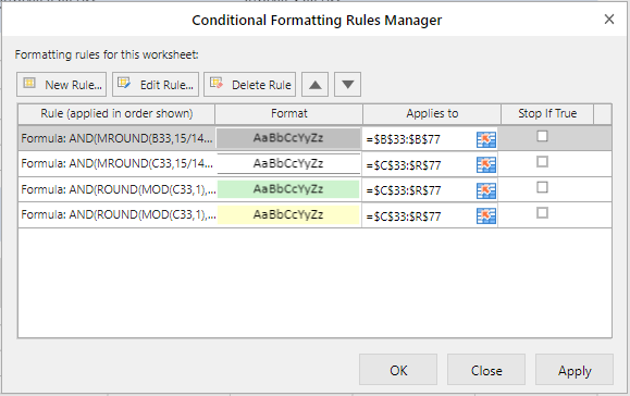 Conditional Formatting Rules Manager