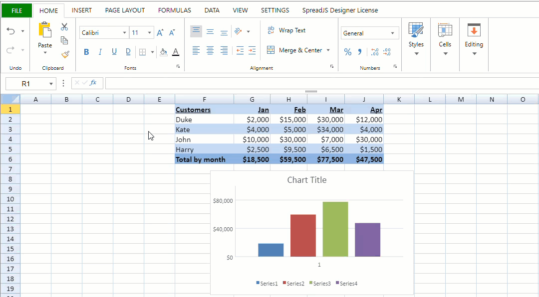 Excel 테마, 색, 글꼴