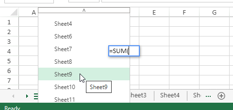 Supports cross worksheet formulas in a JavaScript Spreadsheet Component