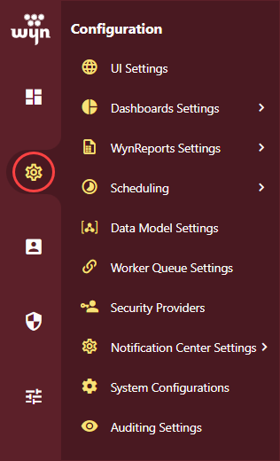 Configuration Settings Menu