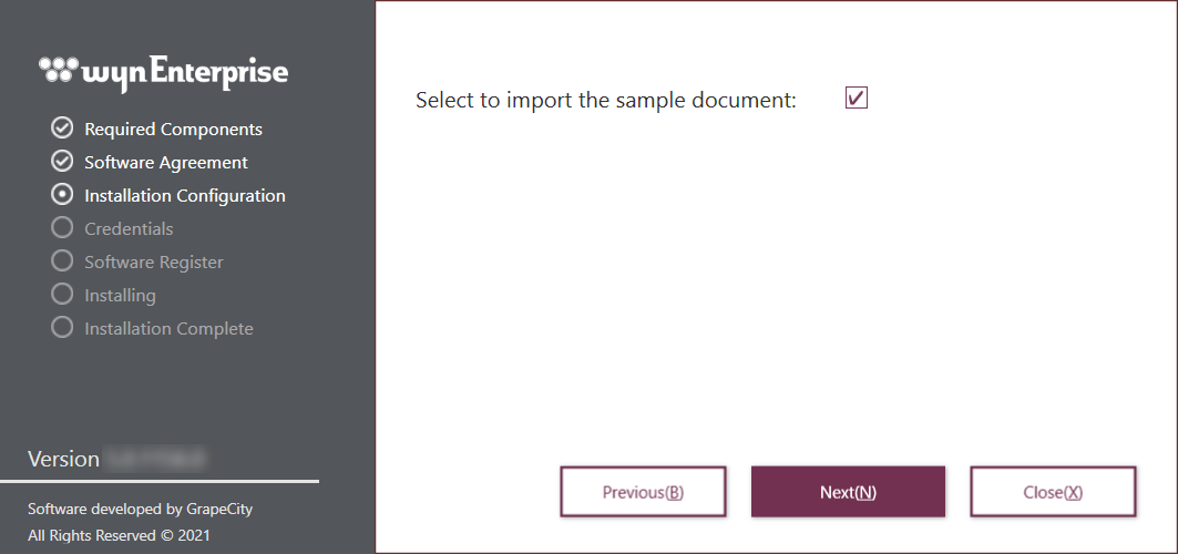 Select components to install