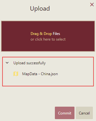 Map Data file successfully uploaded