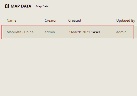 Viewing the uploaded file in the Map Data page