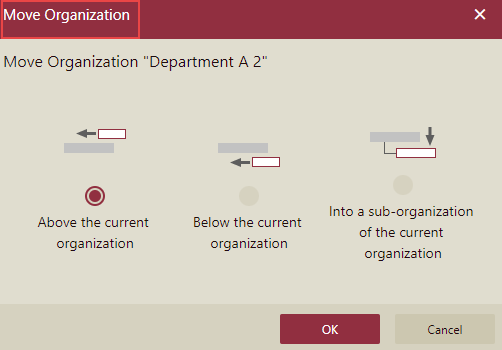 Move Organization Screen