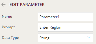 Setting properties for Parameter 1