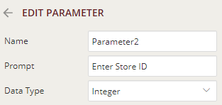Setting Properties for Parameter 2
