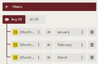 Filtering data by month values