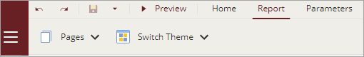 Switch Theme Menu in Report Designer