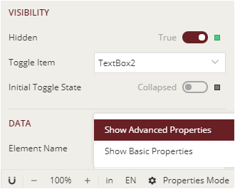 Setting the Visibility - Hidden property to True