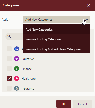 Editing Dashboard Categories