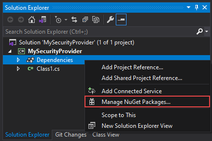 Manage Nuget Package