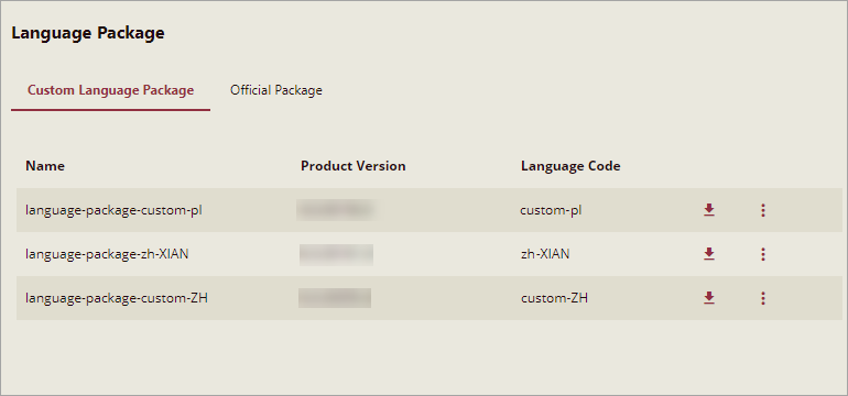 Customized Language Package