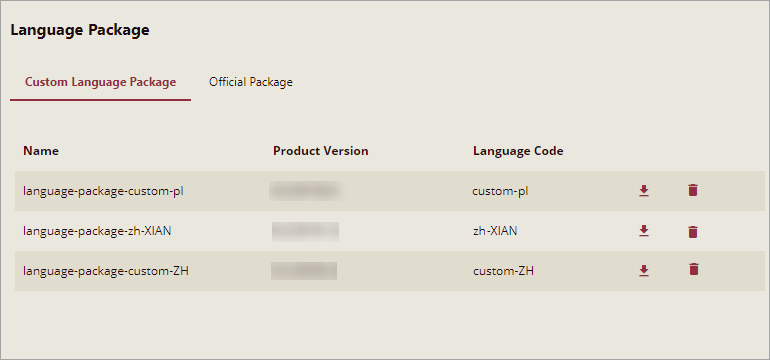 Custom Language Package