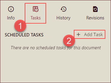 Document Binding - Click Add Task on Tasks Tab
