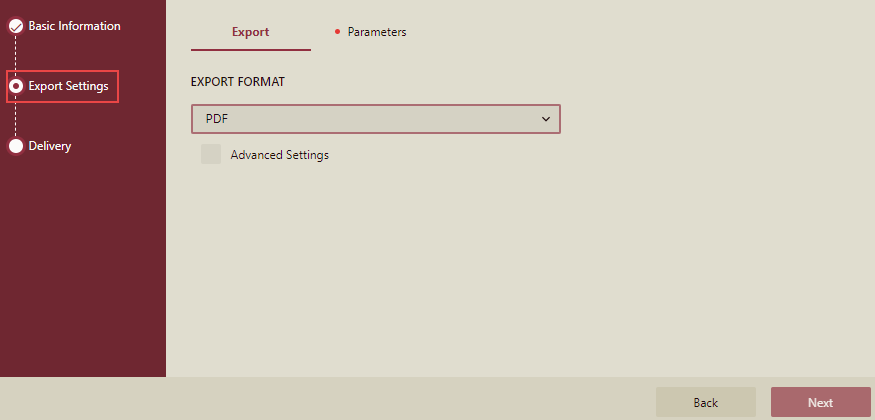 Specify Export Settings