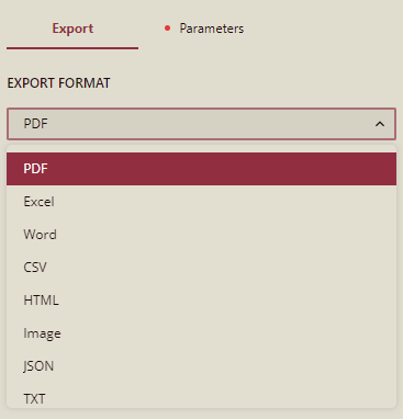 Choose an export format