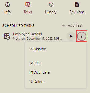 Modifying the scheduled task
