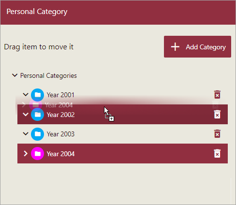Adding Personal Categories on the Categories Page