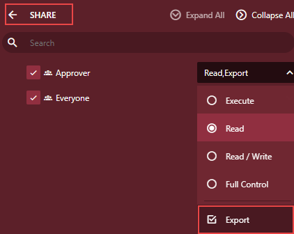 WynReport settings on Admin Portal