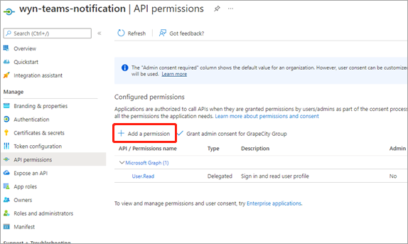 Adding permissions to your application