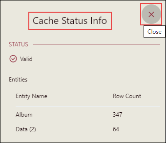 Cache Status Information details