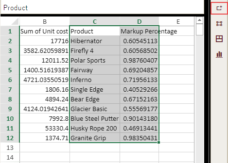Selecting Data Range as Data Source for Calc Chart