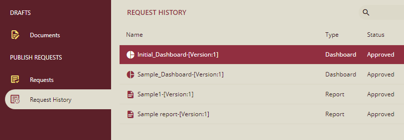 Request History Tab