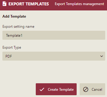 Export Template Settings