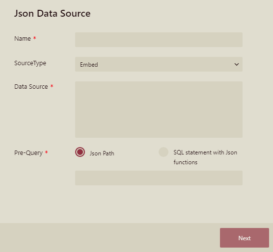 Embed-based JSON Data Source