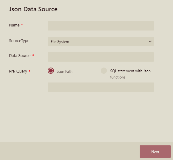 File System based JSON Data Source