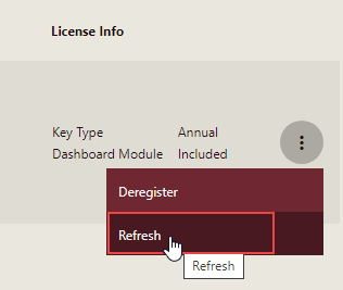 Refresh the License Key Online