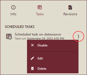 Manage Schedule Task for Datasource