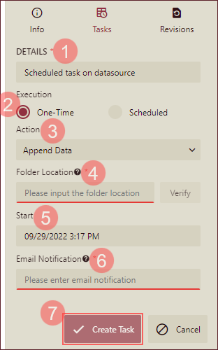 Schedule Task for Datasource - Execution Frequency