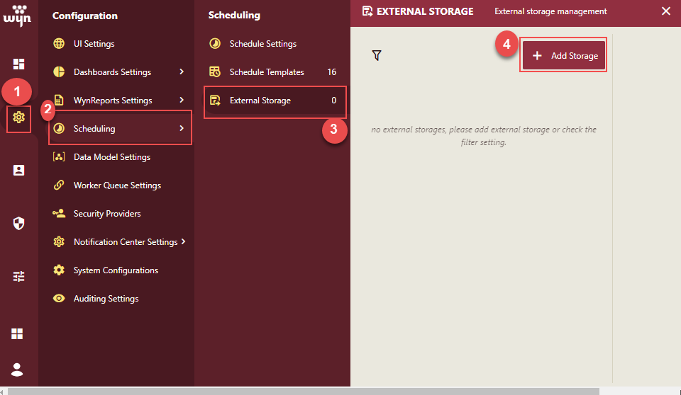 Add New External Storage Template - Add Template