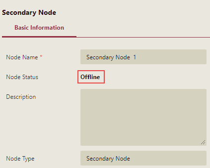 Checking the current status of the secondary node