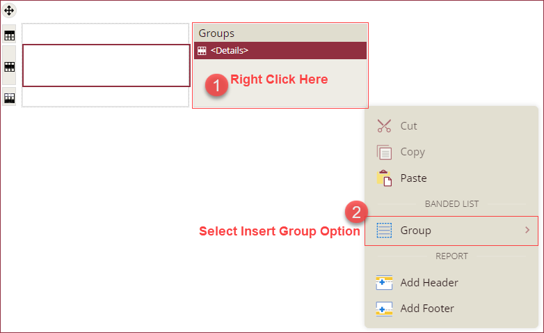 Right click on group editor to add a group