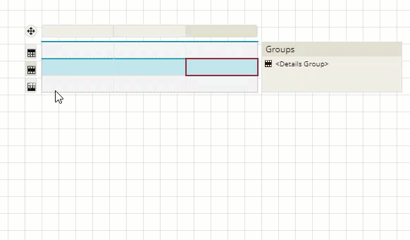Binding data to a Table data region by dragging and dropping the desired fields onto the cells in the details row