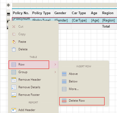 Delete Rows in a Table