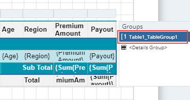 Select Row Group Name in the Group Pane