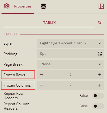 Freeze Rows and Columns in a tablix
