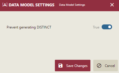 Data Model Settings