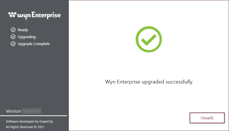 Wyn Enterprise Installation success