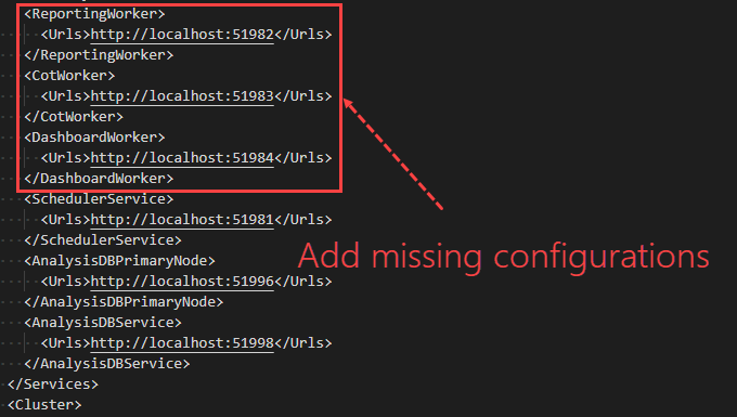 Add missing configuration to the primary node