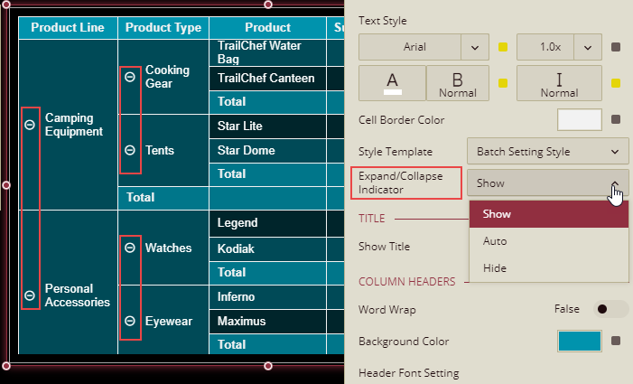 Show Expand and Collapse Indicators in a Pivot Table