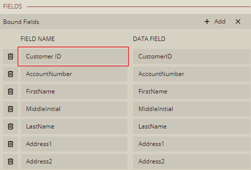 Editing a field name in the dataset